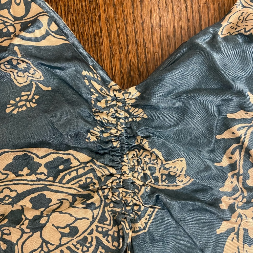 ZARA blue/green summer floral dress. - Picture 4 of 6